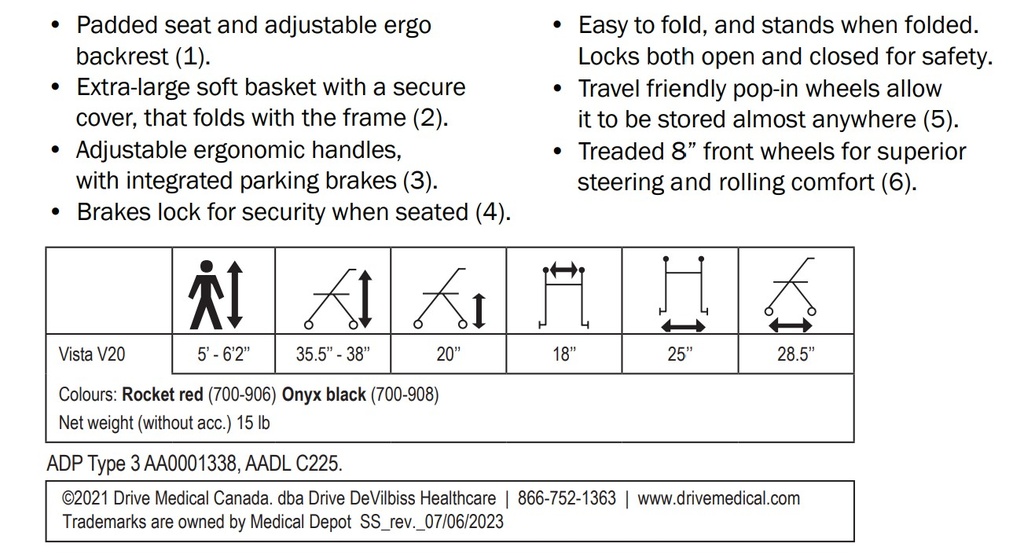 Airgo Vista Rollator (ADP Type 3)