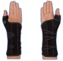Long Ryno II Lacer Black Wrist and Thumb Brace