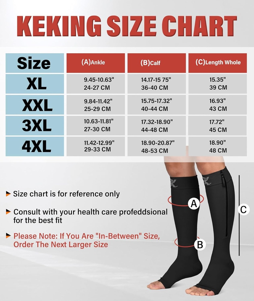 20-30mmHg Open Toe Zippered Compression Stocking