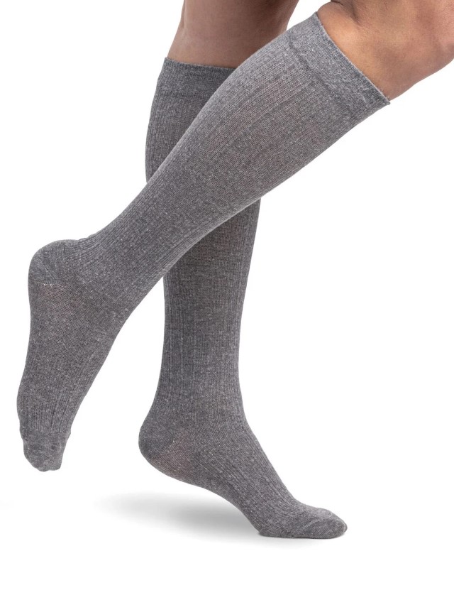 20-30mmHg Womens Linen Closed Toe Compression Knee High Socks
