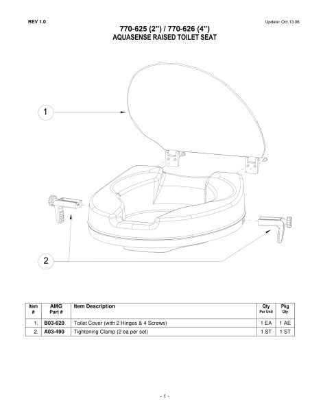 2&quot;  Raised Toilet Seat Aquasense W/ Lid for Regular Toilet