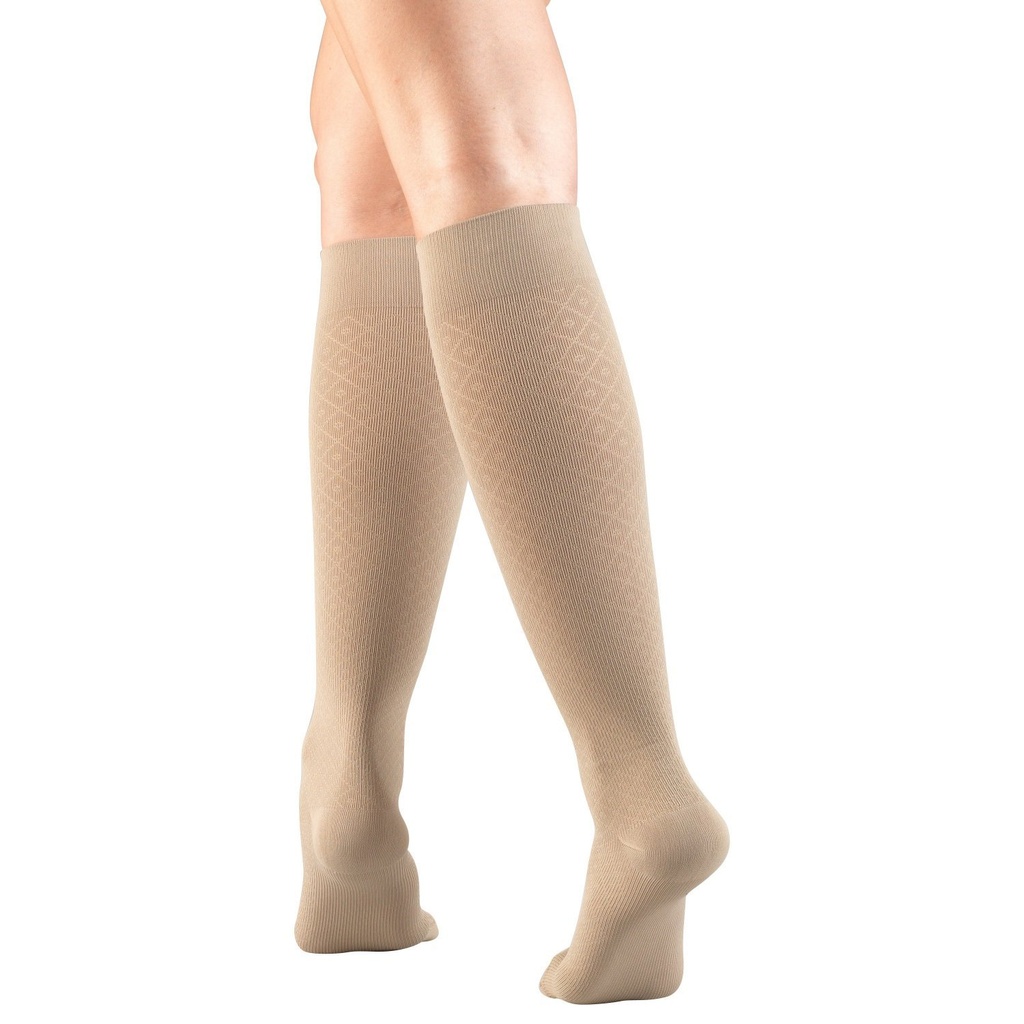 Ladies Knee High Diamond Pattern Socks 15-20mmHg