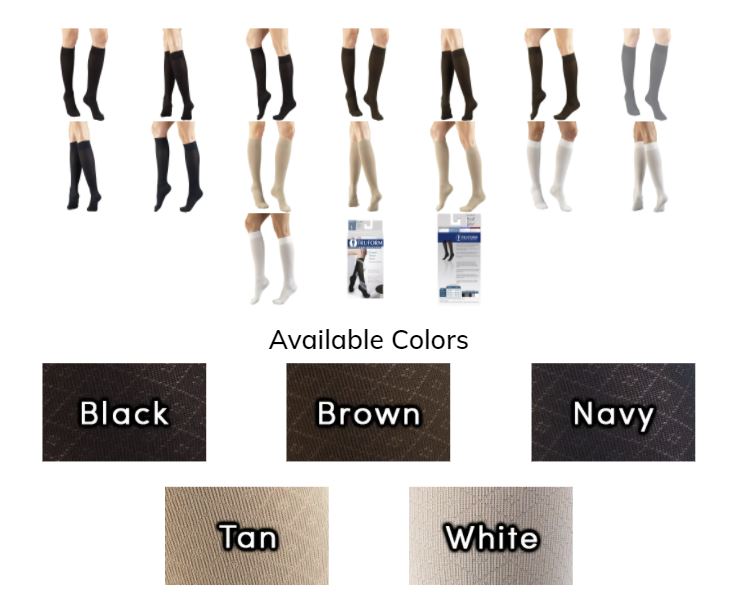 Ladies Knee High Diamond Pattern Socks 15-20mmHg