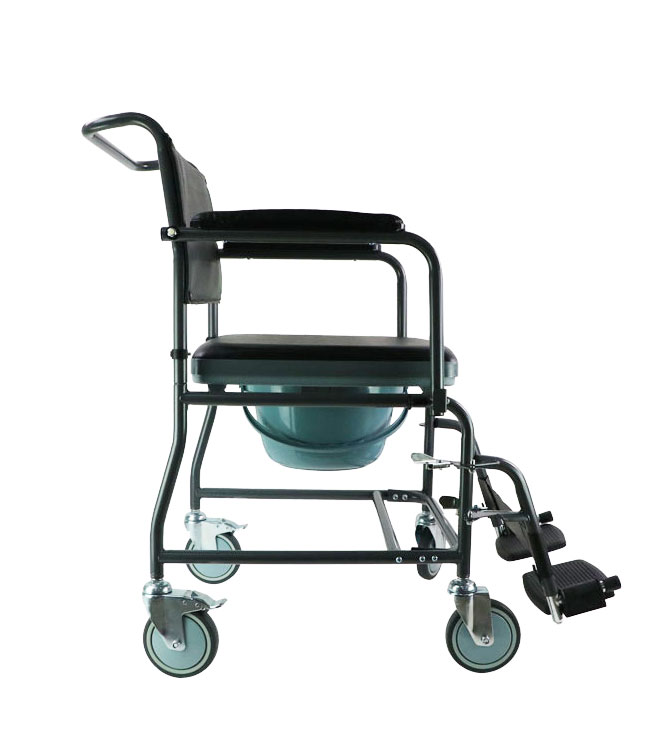 Mobile Steel Commode w/Wheels 2