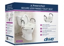 Secure Lock Raised Toilet Seat with Removable Arms