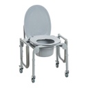 Wheeled Height Adjustable Commode Steel - Drop Arm 3