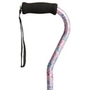 Adjustable Patterned Cane with Offset Handle, Soft Foam Grip &amp; Wrist Strap