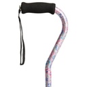 Adjustable Patterned Cane with Offset Handle, Soft Foam Grip & Wrist Strap