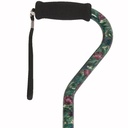Adjustable Patterned Cane with Offset Handle, Soft Foam Grip & Wrist Strap
