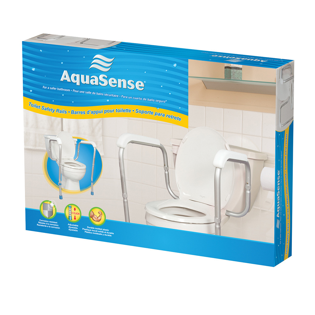 AquaSense Adjustable Toilet Safety Rails, to Floor 2