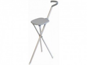 Cane, Folding Seat-Grey  