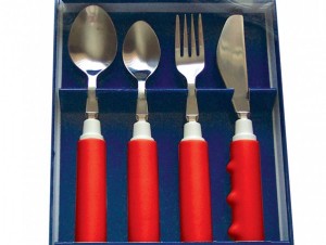 Comfort Grip Weighted Cutlery Gift Set Red 