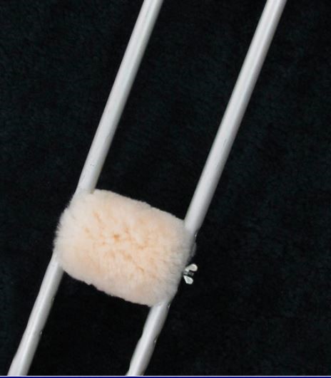Sheepskin Crutch Handgrip Pads Black (Pair)