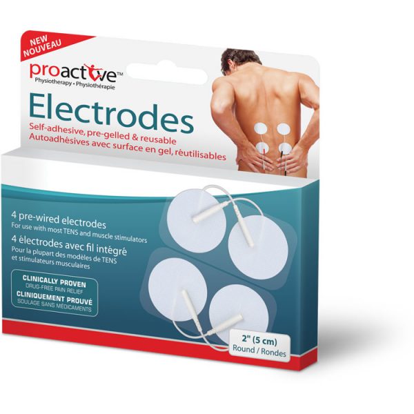 Pre-Gelled Electrodes, Round-2&quot; Diameter, Pkg/4