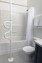 Transfer Pole With Curve Grab Bar White  