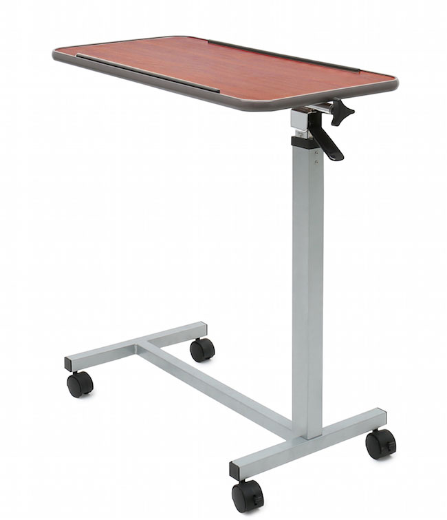 Overbed Table, Height Adjustable, With Single Tilt Top