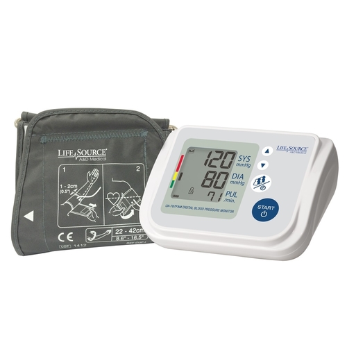 LifeSource Hypertension Canada Approved Deluxe Blood Pressure Monitor w/Wide Range Cuff, Case &amp; A/C Adapter