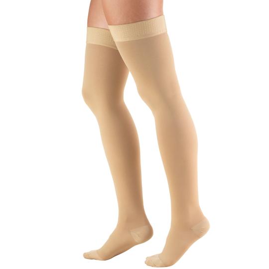 Truform Support Stockings Thigh High Closed Toe w/Silicone Dot Top 20-30 mmHg