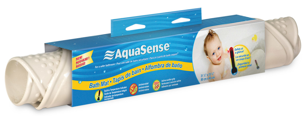 AquaSense Bath Mat, Contoured w/Temperature Indicator