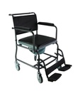 Wheeled Steel Commode Chair w/Footrests