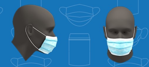 Made in Canada Adult 3-ply Polypropylene Disposable Masks Certified Level 3 (Box/50)