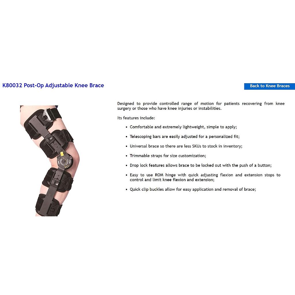 Post-Op Adjustable Knee Brace