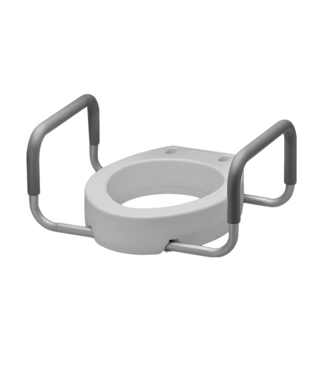 4 inch Raised Toilet Seat (Bolt-On) w/Removable Arms 