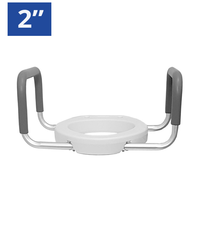2"  Raised Toilet Seat with Arms for Elongated Toilet