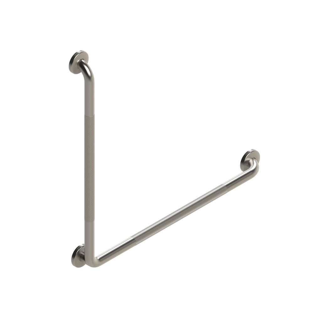 L-Shaped Grab Bar, Stainless Steel Knurled - 1.25 Diameter