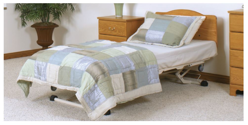 Joerns WeCare Full-Electric Bed, Maple Ends and Half Rails (Includes PrevaMatt Console  Mattress)