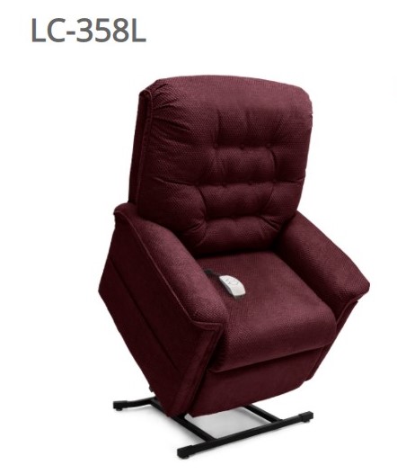 LC358  MEDIUM Lift and Recline Chair, Footrest Extension  - Black Cherry