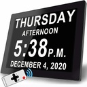 Digital Clock with 8&quot; Large AM/PM, Bedroom Wall Day Date Clock
