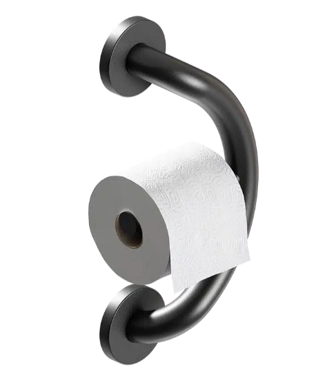 Plus Toilet Paper Holder - Grab Bar (500lbs capacity)