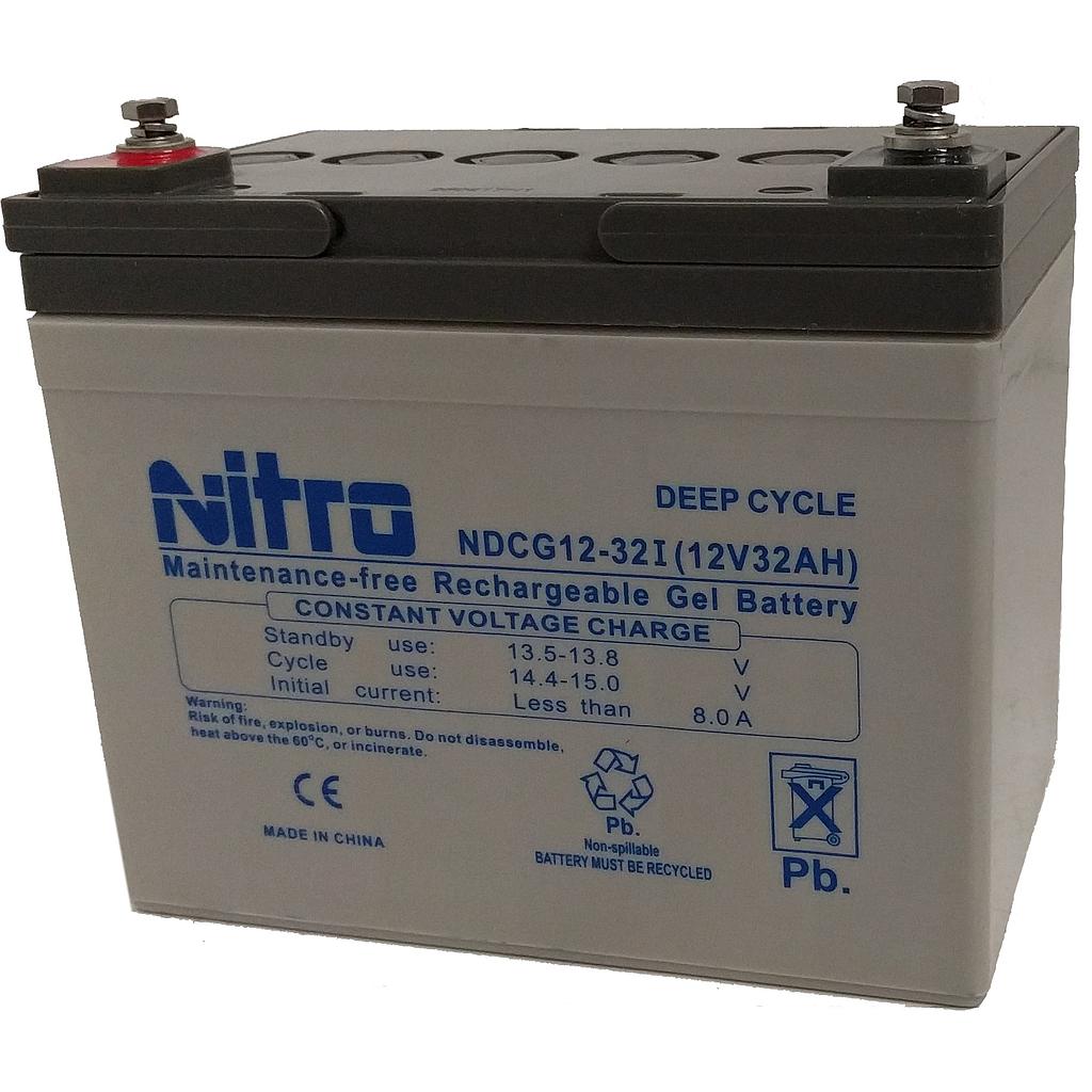 NITRO U1 Gel Scooter Battery, 12V, 32AH, deep cycle (Install not included)