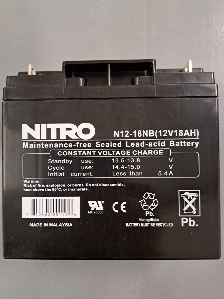 12v 18ah Scooter Battery  (Install not included)