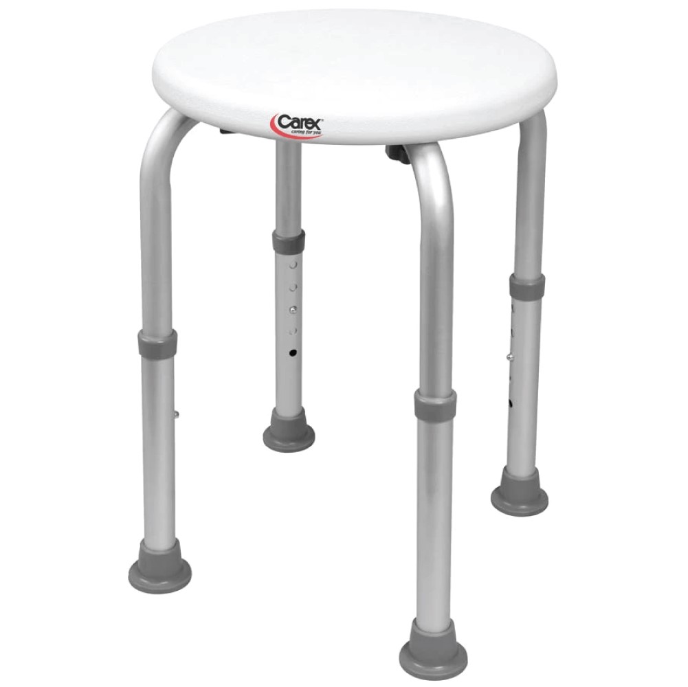 Carex Round Bath Stool  - Height Adjustable 