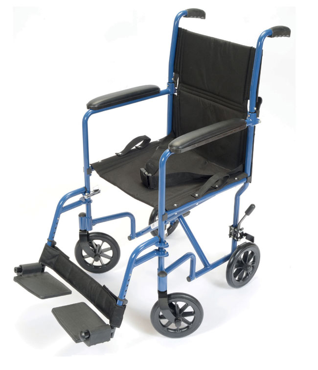 Aluminum Transport Wheelchair  19&quot; Wide