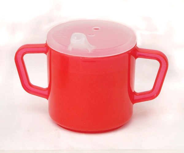 Red Cup with Handles &amp; Lid