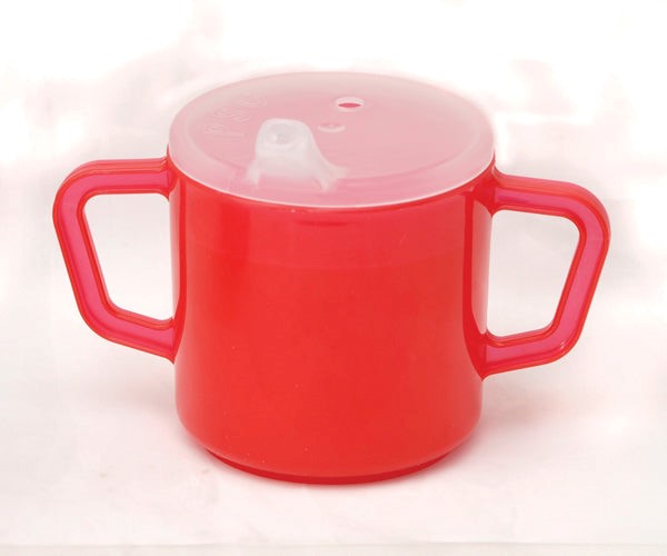 Red Cup with Handles & Lid