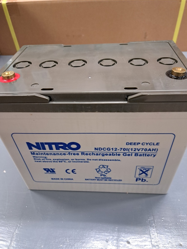 Group 24 Gel Scooter/Wheelchair Battery 70 AH, Smooth Side w/Handle (Install not incl)