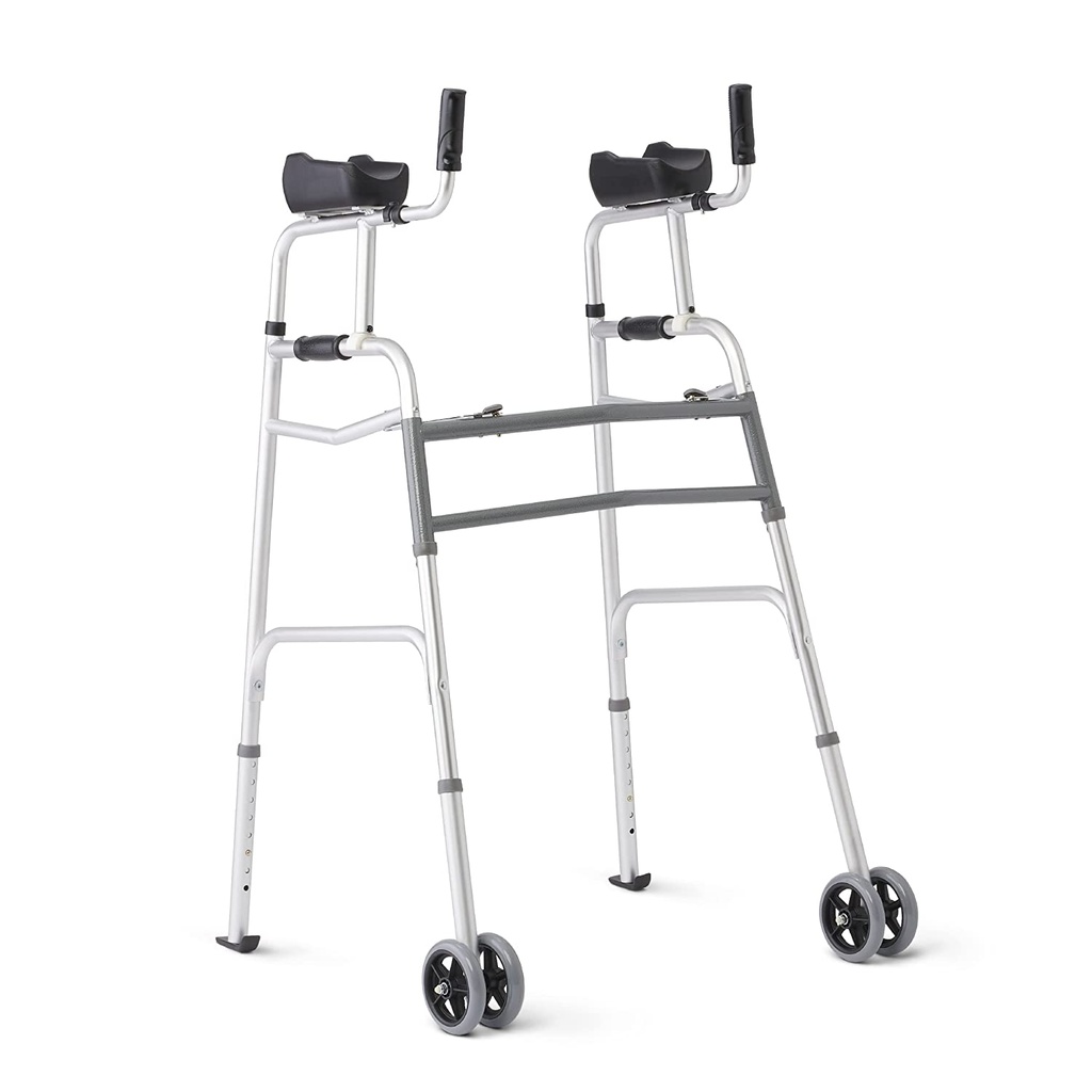 Extra Wide 2 Button Walker with Integral Forearm Trough Supports (Max 300#)
