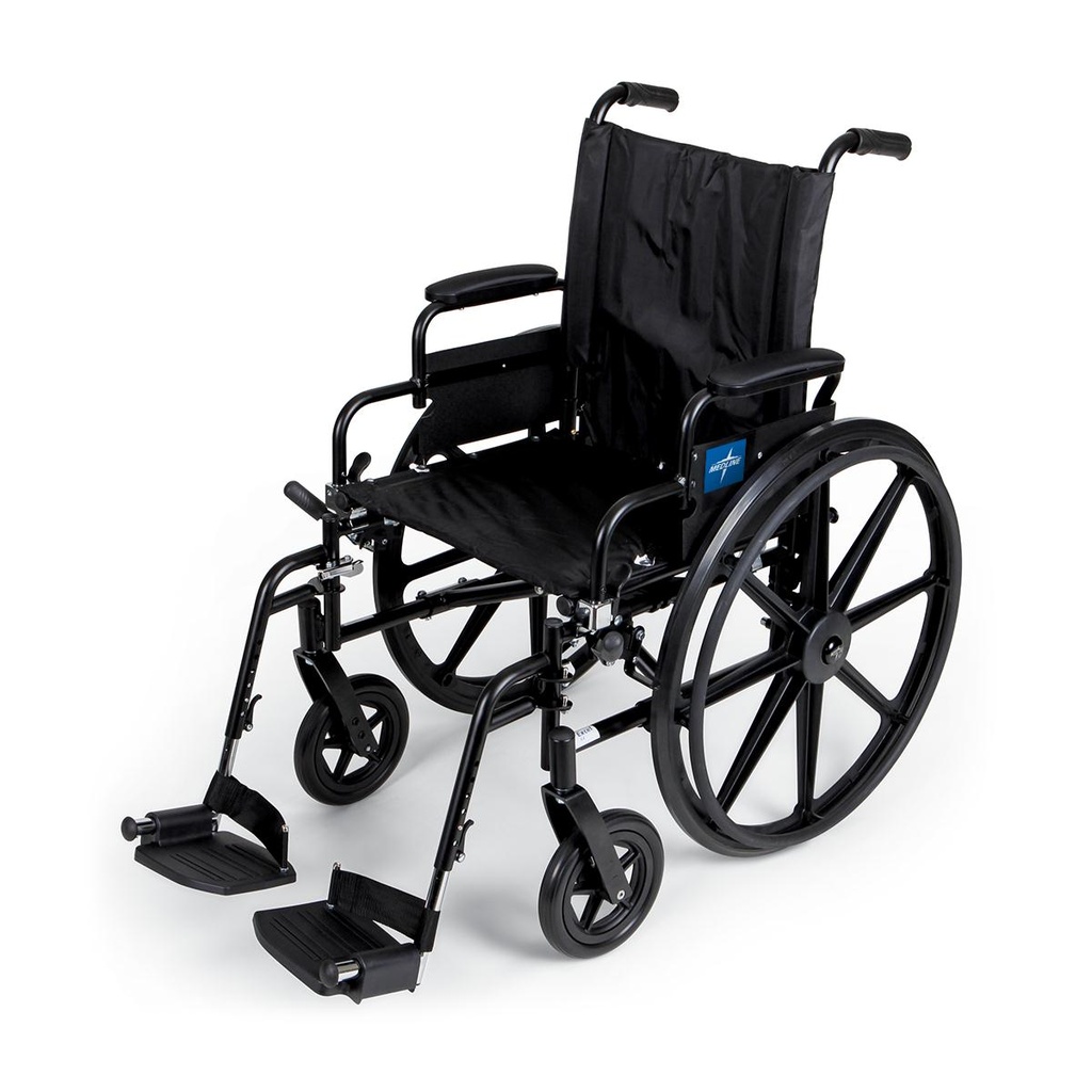 Lightweight Adjustable Wheelchair w/Flip-Back Desk Length Arms & Swing-Away Footrests