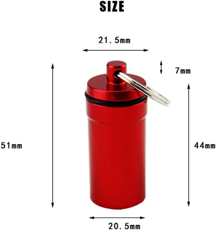 Aluminum Metal Pill Container Mini with Keychain