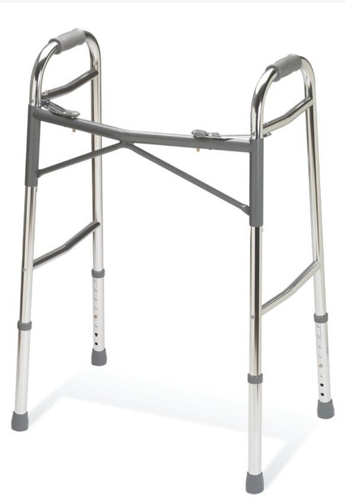2 Button Red Dot Extra Wide Adult Folding Aluminum Bariatric Walker
