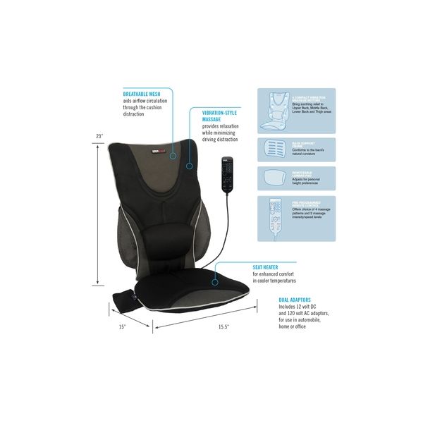 Obus Forme Portable Vibration Massage Support with Heat