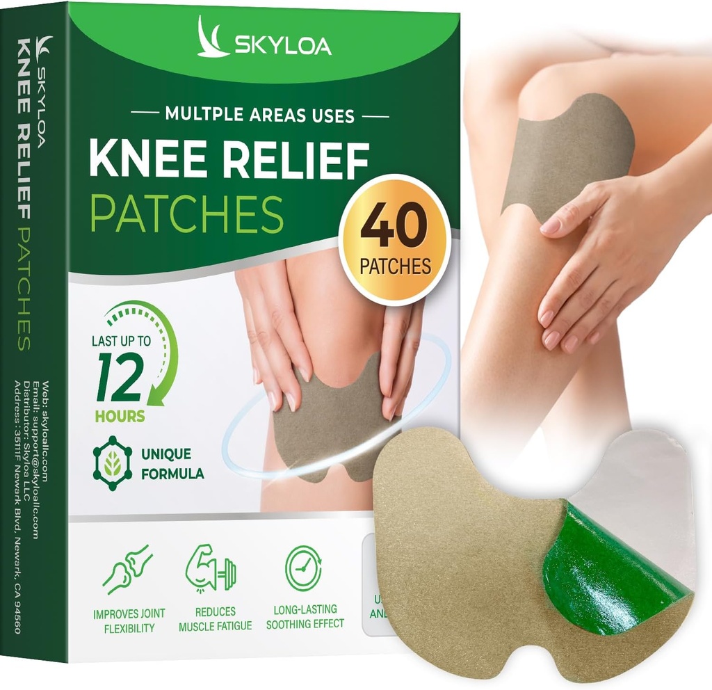 Knee Relief Patches (Package of 40 stickers) with Wormwood