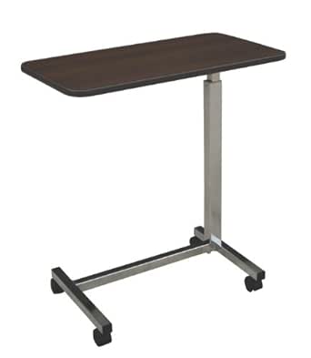 Height Adjustable Rolling Overbed Table w/Laminate Top