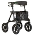 All-Terrain Rollator Walker w/12" Pneumatic Wheels - Blue