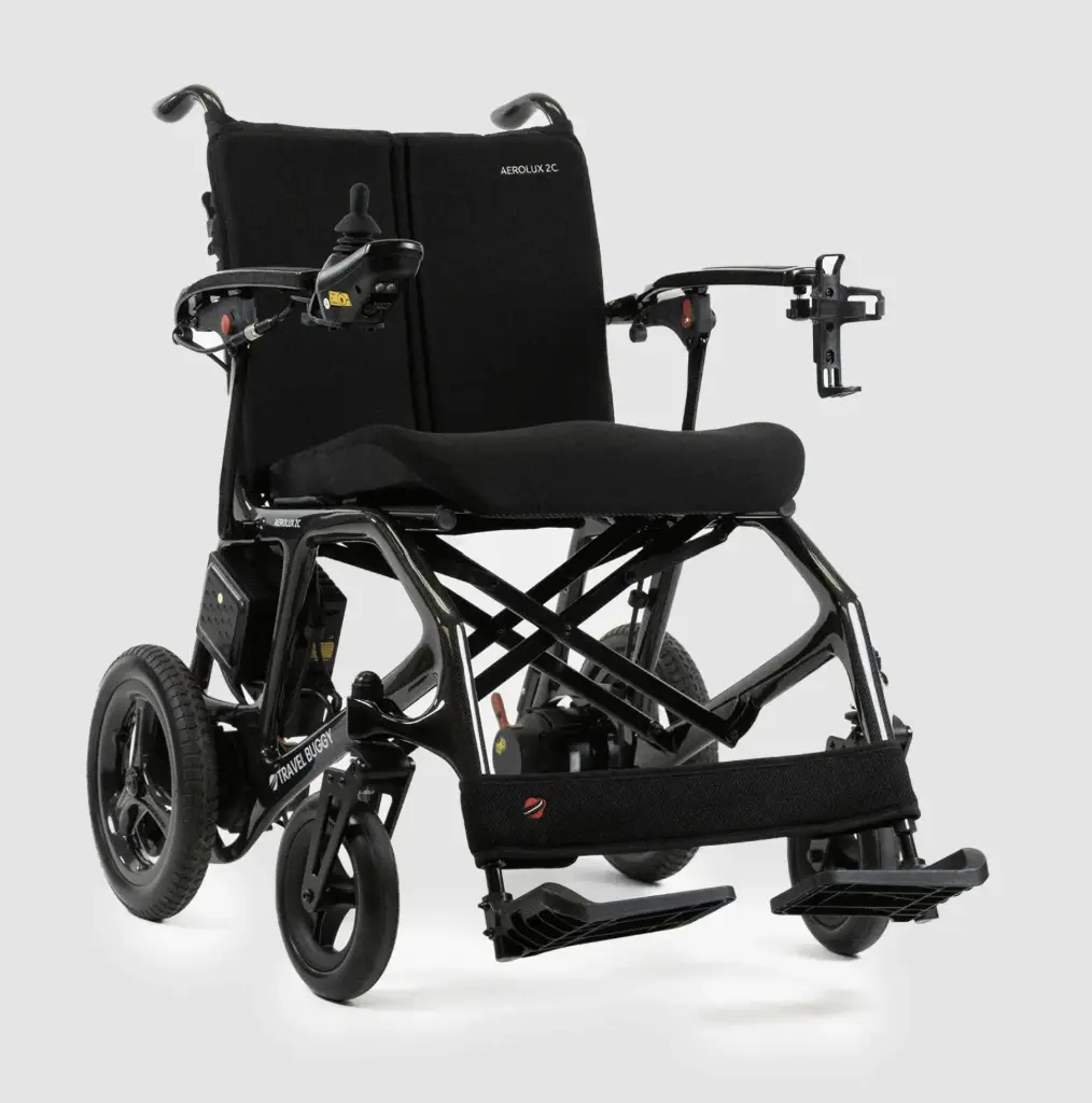 Travel Buggy Aerolux 2C Folding Lightweight Carbon Fiber Power Wheelchair
