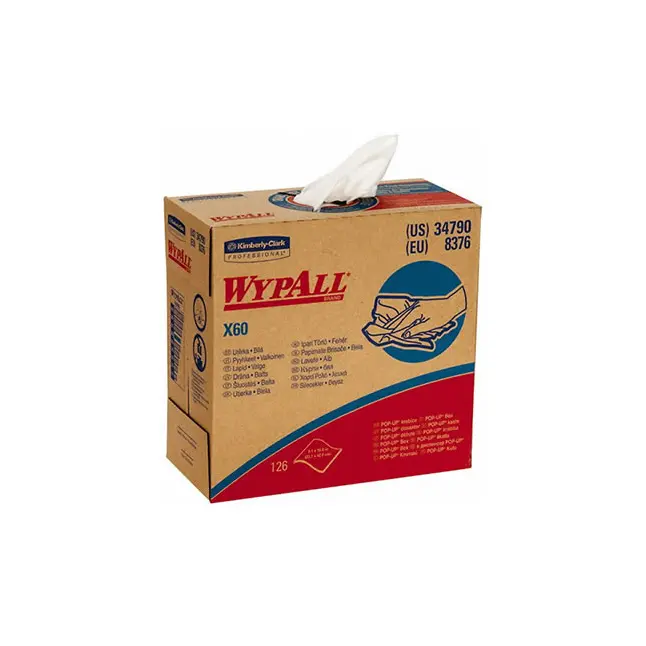WypAll KIMBERLY CLARK TERI WIPES, 4 PLY, WHITE 9.75IN X 16.5, PKG/118
